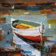 картина масло холст Морской пейзаж маслом "Лодка на воде N3", Родригес Хосе, LegacyArt