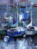 картина масло холст Морской пейзаж маслом "Парусники в порту", Родригес Хосе, LegacyArt