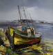 картина масло холст Морской пейзаж маслом "Рыбачьи лодки на берегу", Родригес Хосе, LegacyArt