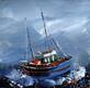 картина масло холст Морской пейзаж маслом "Рыбачья лодка в море", Родригес Хосе, LegacyArt