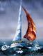 картина масло холст Морской пейзаж маслом "Яхта. На всех парусах", Родригес Хосе, LegacyArt