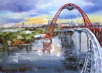 картина масло холст Пейзаж маслом "Москва. Живописный мост", Родригес Хосе, LegacyArt