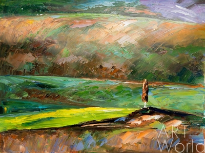 картина масло холст Средиземноморский пейзаж  "Одинокий страж тосканских полей", Родригес Хосе, LegacyArt Артворлд.ру