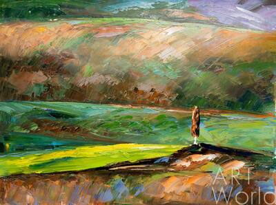 картина масло холст Средиземноморский пейзаж  "Одинокий страж тосканских полей", Родригес Хосе, LegacyArt Артворлд.ру