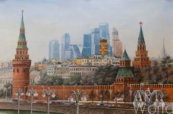 Пейзаж маслом "Москва. Времена и эпохи N2. Версия AR" Артворлд.ру