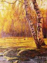 Пейзажи природы маслом "Осеннее золото берез" N1 Артворлд.ру
