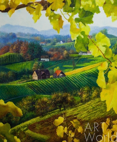 картина масло холст Картина маслом "Пейзаж с виноградной лозой", Ромм Александр, LegacyArt