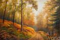 картина масло холст Пейзаж маслом "Туман в осеннем лесу", Ромм Александр, LegacyArt