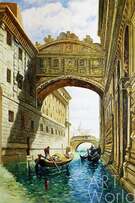 Пейзаж маслом венецианский, копия картины Edward Angelo Goodall "Мост вздохов" (The Bridge of Sighs) Артворлд.ру