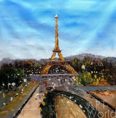 картина масло холст Парижский пейзаж "Эйфелева башня", Виверс Кристина, LegacyArt