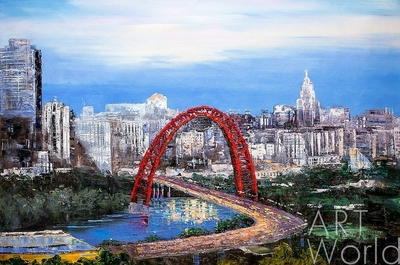 картина масло холст Пейзаж маслом "Москва. Вид на Живописный мост", Виверс Кристина, LegacyArt