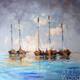 картина масло холст Картина маслом "Пейзаж с лодками", Виверс Кристина, LegacyArt
