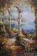 картина масло холст Средиземноморский пейзаж маслом "Балкон с видом на залив", Влодарчик Анджей, LegacyArt