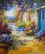 картина масло холст Средиземноморский пейзаж маслом "Под сенью цветов N2", Влодарчик Анджей, LegacyArt