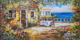 картина масло холст Средиземноморский пейзаж маслом "Столик на террасе", Влодарчик Анджей, LegacyArt