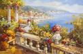картина масло холст Средиземноморский пейзаж "Вид с балкона на город", Влодарчик Анджей, LegacyArt