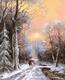 картина масло холст По зимней дороге вдоль незамерзающего ручья, Влодарчик Анджей, LegacyArt