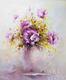 картина масло холст Натюрморт маслом "Букет с фиолетовыми цветами", Картины в интерьер, LegacyArt