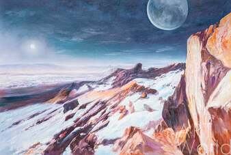 Картина маслом "Рассвет солнца на Плутоне" Артворлд.ру