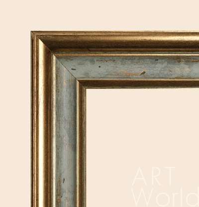 картина масло холст Багет классический зелёный с золотом,  Артворлд.ру