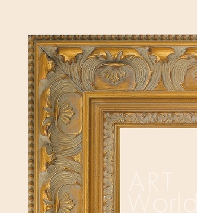 картина масло холст Багет золотой деревянный с узором,  Артворлд.ру
