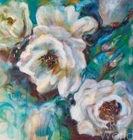 Картина маслом "Белый шиповник", серия "В цветущем саду" Артворлд.ру