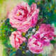 картина масло холст Картина маслом "Дикая роза N2", серия "В цветущем саду", Дюпре Брайн, LegacyArt