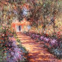 Копия картины "Тропинка в саду Моне в Живерни, 1901-1902" (Pathway in Monet's Garden at Giverny, 1901-1902), копия С. Камского Артворлд.ру