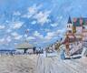 картина масло холст Копия картины "Променад на пляже в Трувиле, 1870" (The Boardwalk on the Beach at Trouville 1870), художник С. Камский, Камский Савелий, LegacyArt