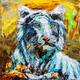 картина масло холст Картина маслом "Белый бенгальский тигр", Ромм Александр, LegacyArt