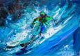 картина масло холст Картина маслом "Лыжник. Спуск с горы", Родригес Хосе, LegacyArt