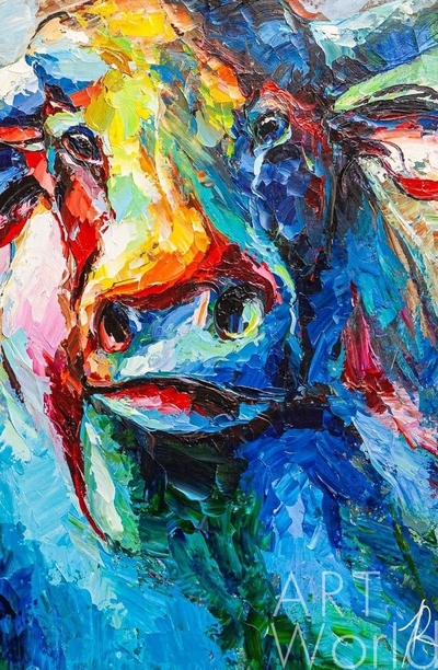 картина масло холст Картина маслом "Портрет быка N2", Родригес Хосе, LegacyArt Артворлд.ру