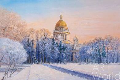 Картина маслом "Морозным вечером у Исаакиевского собора" Артворлд.ру