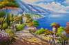 картина масло холст Картина маслом "Средиземноморский дворик на фоне гор N2", Студия Vevers & Kamsky