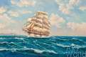 картина масло холст Копия картины Доусона Монтегю (Montague Dawson) «American Windjammer Under Full Sail», Лагно Дарья, LegacyArt