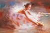 картина масло холст Картина маслом "Маленькая балерина, завязывающая пуанты", Родригес Хосе, LegacyArt Артворлд.ру