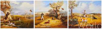 Копии картин Генри Томаса Олкена "Охота",  (Henry Thomas Alken) Триптих Артворлд.ру