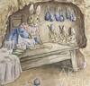 картина масло холст Иллюстрация "Крольчиха и крольчата за столом", Камский Савелий, LegacyArt Артворлд.ру