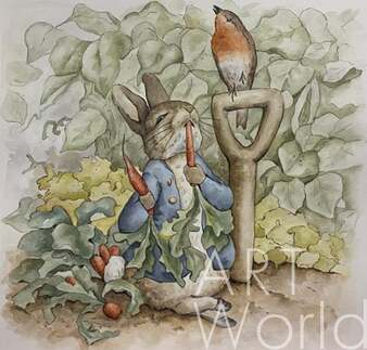 Иллюстрация "Кролик Питер в огороде" Артворлд.ру