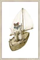 Иллюстрация "Мышонок-путешественник на кораблике" Артворлд.ру