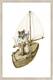 картина масло холст Иллюстрация "Мышонок-путешественник на кораблике", Матвеева Анна, LegacyArt