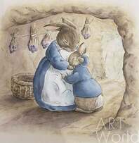 Иллюстрация "Крольчиха и малыш. Объятия" Артворлд.ру
