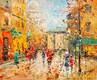 картина масло холст Пейзаж Парижа Антуана Бланшара "Place du Tertre. Montmartre Paris" (копия Кристины Виверс), Виверс Кристина, LegacyArt