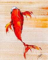 Картина маслом "Карп Кои. Японская золотая рыбка на удачу N2"  Артворлд.ру