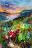 картина масло холст Картина маслом маслом "Закат над холмами", Родригес Хосе, LegacyArt