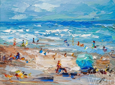 картина масло холст Картина маслом "Море и пляж", Родригес Хосе, LegacyArt Артворлд.ру