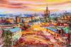 картина масло холст Картина маслом "Москва на закате дня", Родригес Хосе, LegacyArt
