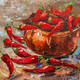картина масло холст Картина маслом "Натюрморт с красным перчиком", Родригес Хосе, LegacyArt