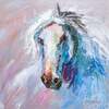 картина масло холст Картина маслом "Портрет белой лошади", Родригес Хосе, LegacyArt