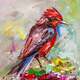 картина масло холст Картина маслом "Райская птица", Родригес Хосе, LegacyArt